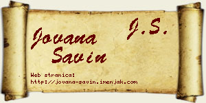Jovana Savin vizit kartica
